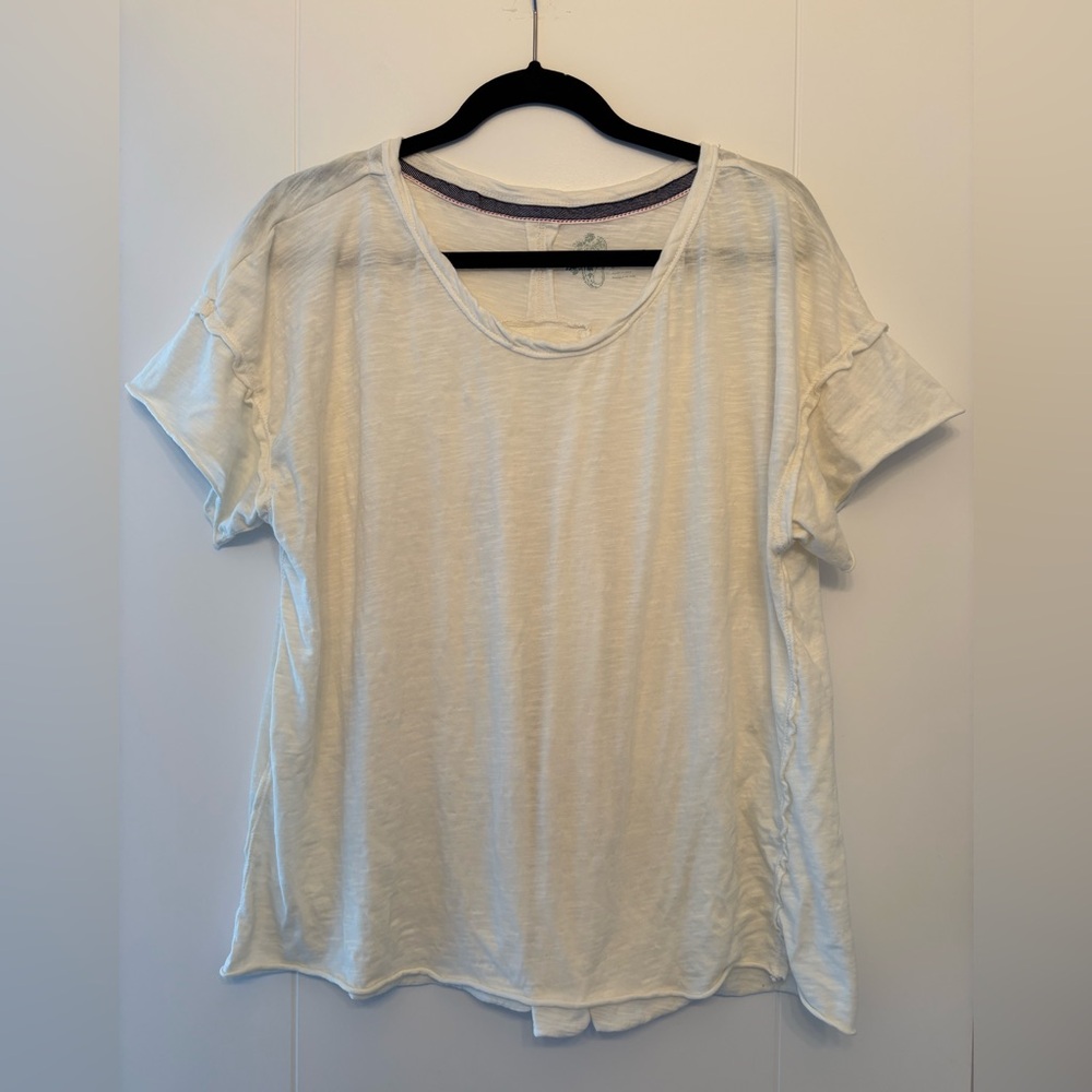 Anthropologie- PILCRO Cream Short Sleeve Top
